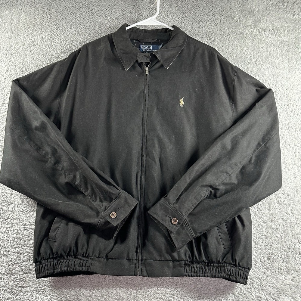 VINTAGE Polo‎ Ralph Lauren Bi Swing Herrington Jacket Mens XL Black Plaid Lined